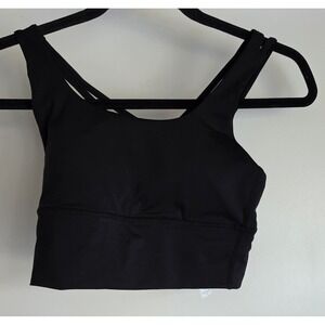 NWT CRZ YOGA Sports Bra XS Black Sleeveless Athletic Athleisure Wireless Top